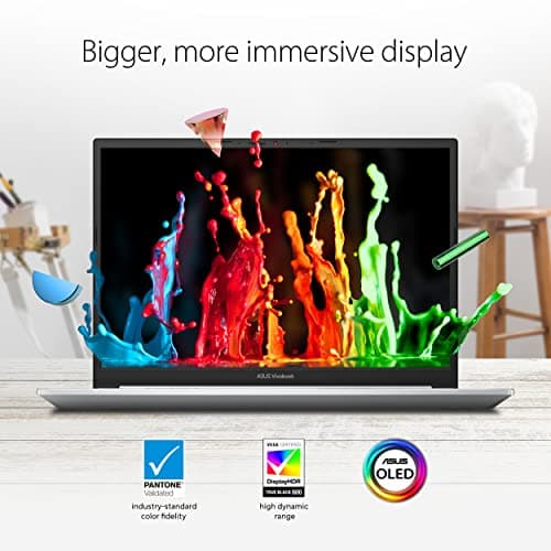 ASUS VivoBook Pro 14 OLED Laptop, 14” 2.8K OLED Display, AMD Ryzen 7 6800H Mobile CPU, NVIDIA® GeForce® RTX™ 3050 GPU,16GB RAM, 1TB SSD, Windows 11 Home, Quiet Blue, M6400RC-EB74