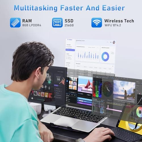 15.6'' Laptop Computer, N4000 Processor Laptops with 8GB RAM, 256GB SSD,15.6 inch FHD 1920 * 1080 Display, WIFI5, BT4.2, Windows 11 Pro