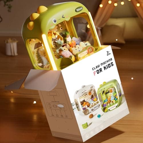 64 PCS Large Claw Machine for Kids Dinosaur,Vending Machine Toys with Sound Lights,Candy and Prize Electronic Dispenser Game Ages 3-4 4-8,Birthday Party Gift for 3 4 5 6 Year Old Boys Girls