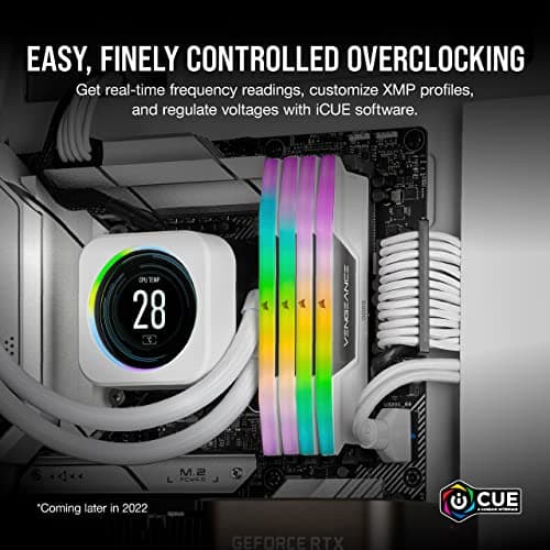 CORSAIR VENGEANCE RGB DDR5 RAM 32GB (2x16GB) 6000MHz CL36-44-44-96 1.35V Intel XMP 3.0 Desktop Computer Memory - White (CMH32GX5M2E6000C36W)