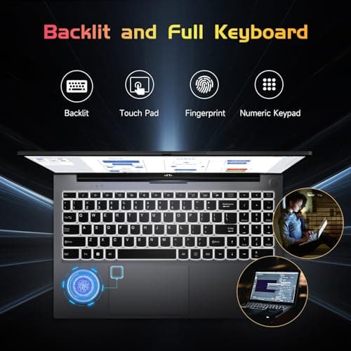 NIMO 15.6 IPS-FHD-Laptop, 16GB RAM 1TB SSD Intel Pentium Quad Core N100, Backlit Keyboard Fingerprint (Beat to i3-1115G4 Up to 3.4GHz) Computer for Student-Home WiFi 6 BT5.2 Win 11