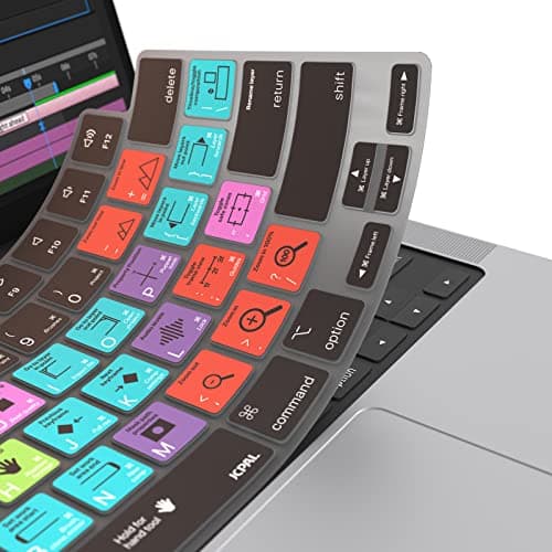 JCPal Adobe After Effects Shortcut Guide Keyboard Cover for Apple MacBook Pro 14 inch and MacBook Pro 16 inch (M1-M4 Models) and MacBook Air 13 inch and MacBook Air 15 inch (M2-M4 Models) (US-Layout)