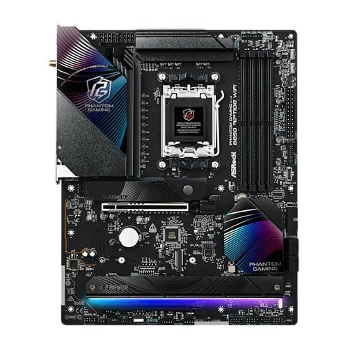 ASRock AMD B850 Phantom Gaming Riptide WiFi 7 Socket AM5 Ryzen 9000/8000/7000 Series DDR5 8000+ (OC) MHz 256GB ATX Motherboard M.2 SATA3 6.0 Gb/s PCIe 5.0