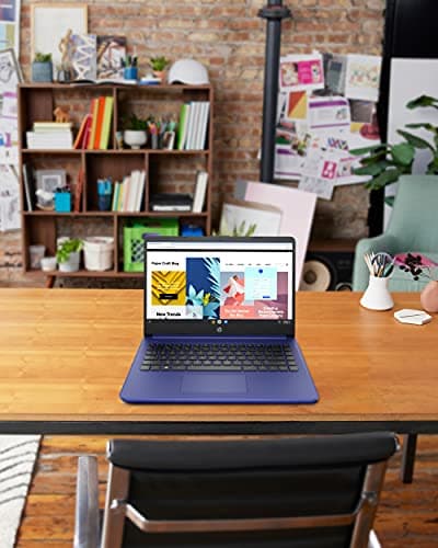 HP 14 Laptop, Intel Celeron N4020, 4 GB RAM, 64 GB Storage, 14-inch Micro-edge HD Display, Windows 11 Home, Thin & Portable, 4K Graphics, One Year of Microsoft 365 (14-dq0010nr, Indigo Blue)