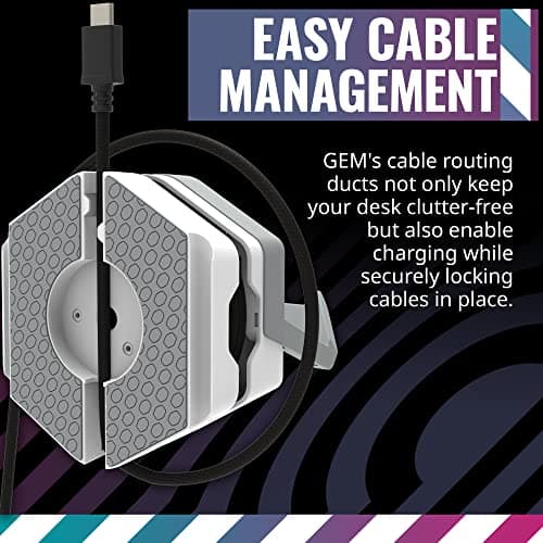 Cooler Master MasterAccessory GEM White Magnetized Multi-Surface Mounting Gaming Storage, Peripherals, Gamepads, Headsets, VR Headsets, Mobile Phones, Rubberized Protective Arms (MCA-U000R-WPHK00)