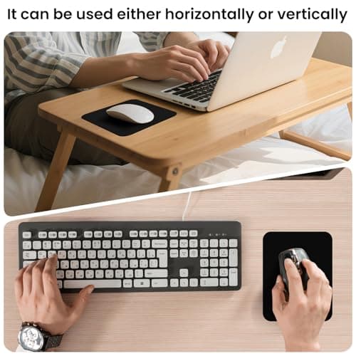 Small Mouse Pad 6 x 8 Inch, Horizontal and Vertical Flexible use. Great for Traveling, Wireless laptops, Keyboard Trays, Offices, etc. (Black)