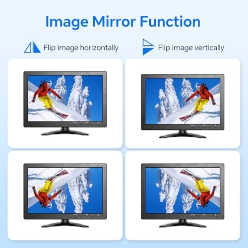 Eyoyo 10.1 inch Security Monitor 1366x768 Resolution, Small HDMI Monitor Supporting HDMI VGA AV BNC USB Input, Small Screen with Built-in Speakers for PC CCTV Camera NVR