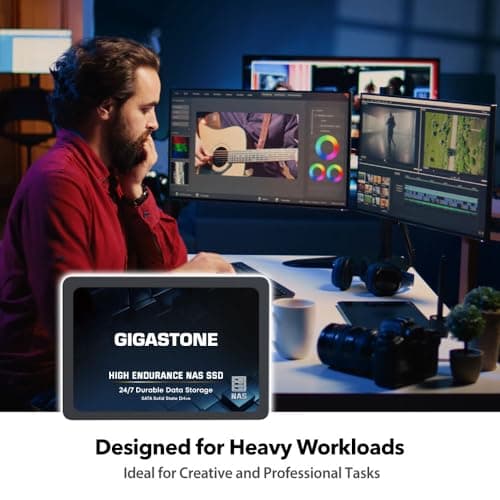 Gigastone 2TB NAS SSD Drive (4-Pack) 24/7 Durable TLC High Endurance RAID Data Storage Network Attached Storage 2.5" SATA Internal Solid State Hard Drives