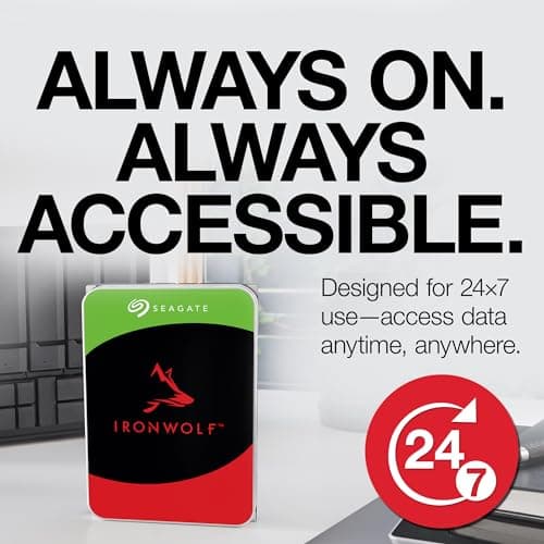 Seagate IronWolf 10TB NAS Internal Hard Drive HDD – 3.5 Inch SATA 6Gb/s 7200 RPM 256MB Cache RAID Network Attached Storage Home Servers - (ST10000VN0008)