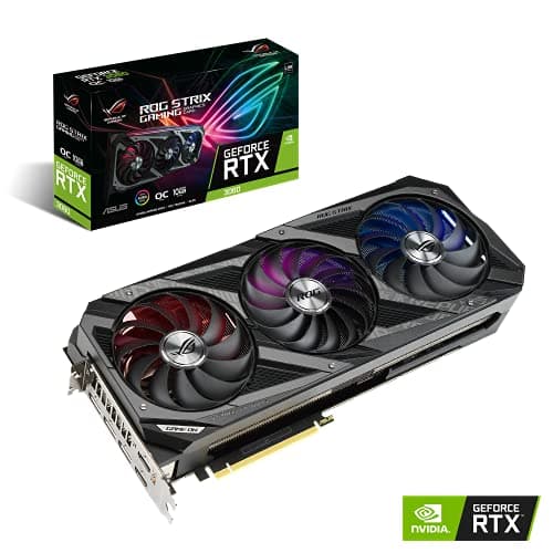 ASUS ROG Strix NVIDIA GeForce RTX 3080 V2 OC Edition Gaming Graphics Card (PCIe 4.0, 10GB GDDR6X, LHR, HDMI 2.1, DisplayPort 1.4a, Axial-tech Fan Design, 2.9-Slot, Super Alloy Power II, GPU Tweak II)