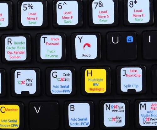 KEYBOARD LABELS SHORTCUTS ARE COMPATIBLE WITH BLACKMAGIC DESIGN DAVINCI RESOLVE