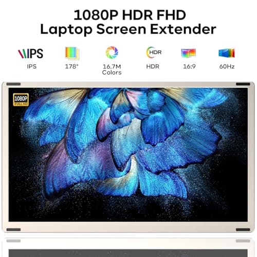 Redalf 15.6" Laptop Screen Extender, 1080P FHD Triple Portable Laptop Monitor Extender,Detachable Screen Travel Monitor for 13"-17.3" Laptops (Mac/Wins/Chrome/Dex)