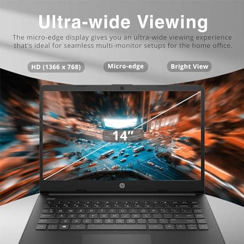 HP 14 Laptop Touchscreen with Stylus Pen - Windows 11 - AMD Ryzen 3 5300U - Wireless-AC - USB C - Long Battery Life - Webcam - College School Students Laptop Small (16GB RAM |1TB SSD)