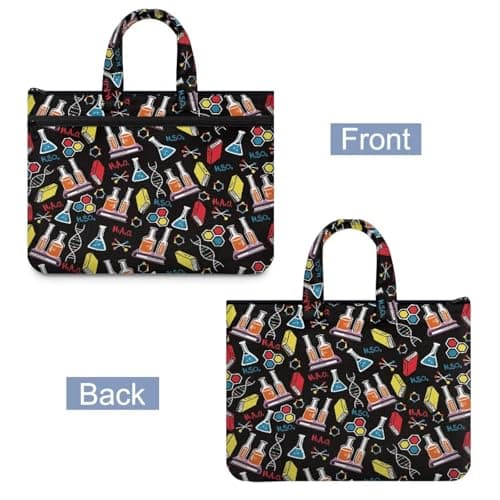 Large Document Pouch with Zipper Lightweight Tote Art Bag Reusable Filing Folder for School Office