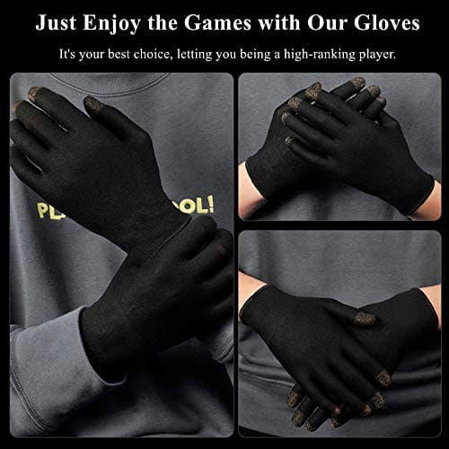 Gaming Gloves for Touchscreen, High-Sensitive Anti-Sweat Breathable Seamless Game Gloves for PUBG Mobile/Knives Out/Rules of Survival