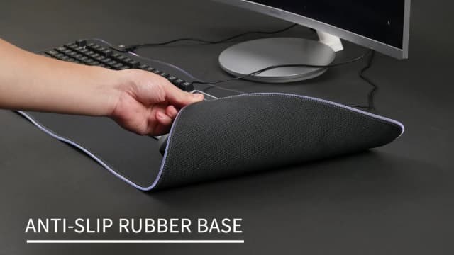 RGB Gaming Mouse Pad, 31.5 x 11.8 Inch Oversized Mouse Mat with 12 Light Modes, Non-Slip Rubber Base, Large Keyboard Pad for PC Gaming, Office, Black