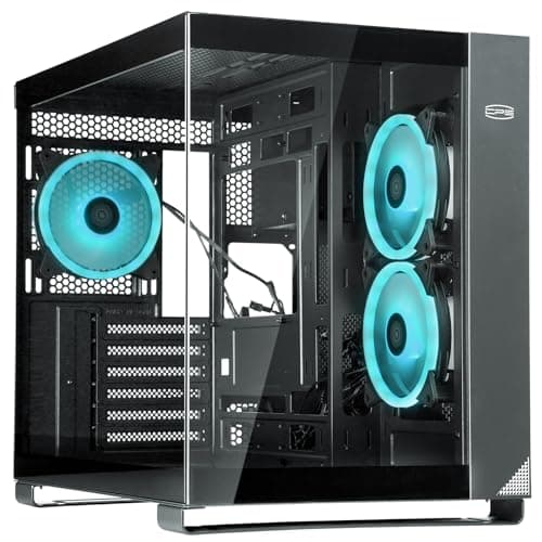 PCCOOLER C3T500 ARGB PC Case Mid Tower Desktop Computer Gaming Superior Case for ATX/M-ATX/ITX with 6 ARGB Case Fans,Column-Free Design,360MM Radiator&400MM GPU Support,Easy Installation (Black)