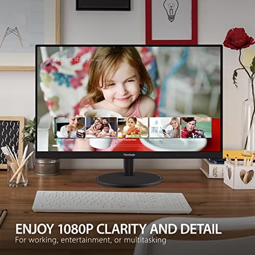 ViewSonic VA2447-MHJ 24 Inch Full HD 1080p Monitor with Advanced Ergonomics, FreeSync, 100Hz, Ultra-Thin Bezel, Eye Care, HDMI, VGA Inputs for Home and Office