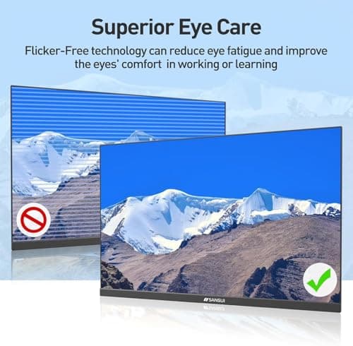 SANSUI 24 inch Monitor, Display Port Monitor IPS FHD 1080P 75Hz, Computer Monitor with Built-in Speakers, PC with HDMI,VGA,DP Ports/Eye Care/Ergonomic Tilt/HDR10 ES-24x5A