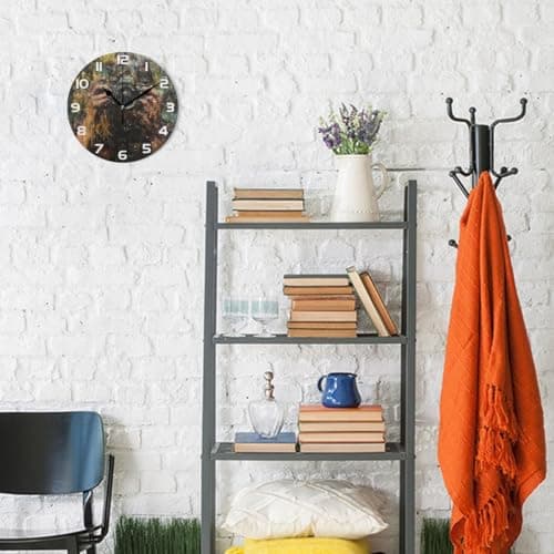 Bolaz Wall Clocks Decorative Bedroom Silent Living Room Desktop Photographer Tabletop Shelf Clocks Round Battery Operated 10 Inch Non-Ticking