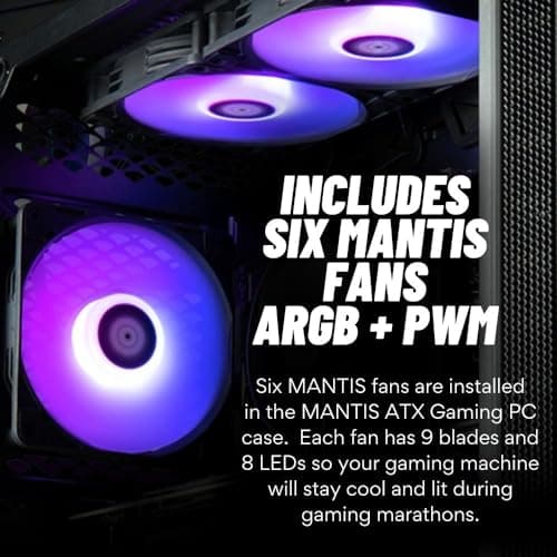 Mantis V2 Gaming Desktop PC (NVD GeForce RTX 5090, Intel 24-Core i9-14900KF Processor, WaterCooled, 64GB DDR5 RAM, 2TB NVMe Gen4 SSD, HDMI, WiFi 6E + BT, Windows 11 Pro) - Best 2024 RGB Gamer Desktop