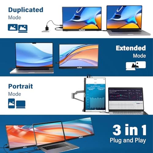 InnoView 15.6'' Portable Monitor for Laptop Built-in 90° Adjustable Stand Without Bag FHD 1080P USB-C Travel Monitors HDR IPS Portable Laptop Monitor for MacBook PC Xbox PS4/5 Switch
