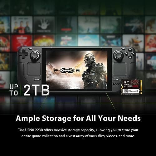 Silicon Power SU01KGBP44UD9007MM SSD UD90 2230 NVMe 4.0 Gen4 PCIe M.2 R/W up to 5000/3200MB/s Compatible with Steam Deck