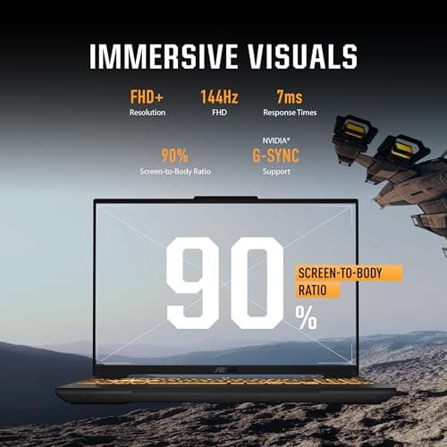 ASUS TUF Gaming F16 Gaming Laptop, 16” FHD+ 144Hz IPS-Level 16:10 Display, Intel® Core™ 5 210H, NVIDIA® GeForce RTX™ 4050, 16GB DDR5, 512GB PCIe Gen4 SSD, Wi-Fi 6, Win11 Home, FX607VU-SS53