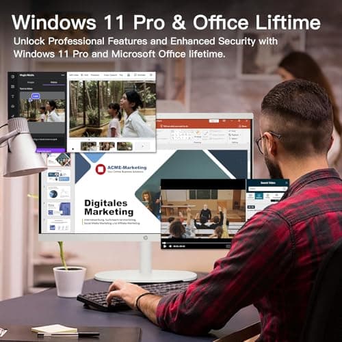 HP 21.5-inch All-in-One Desktop PC - w/Office 2024 Lifetime, Free CD/DVD Drive - FHD Display, Intel Celeron Processor, Wi-Fi 6, HDMI, HD Webcam, Windows 11 Pro(32GB RAM, 1TB SSD)