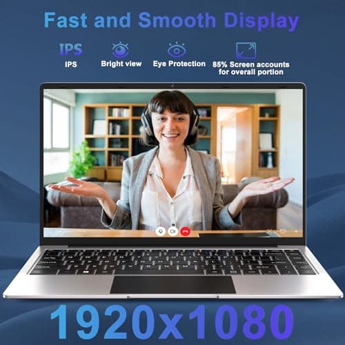 2025 14 Inch Laptop Computer Win 11 8GB+256GB SSD Up to 1TB SSD Expand Laptops N4020 Up to 2.8Ghz DDR4 1080p FHD Dual WiFi BT4.2 with Webcam Screen Projection Function for Business Student--Silver