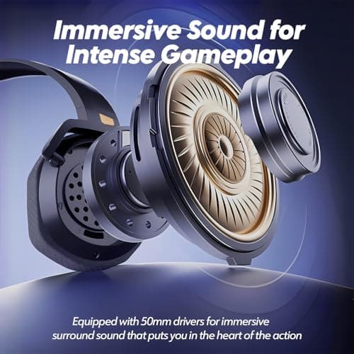 NUBWO G06 Dual Wireless Gaming Headset with Microphone for PS5, PS4, PC - 23ms Low Latency Audio - 100-Hour of Playtime - 50mm Drivers (Black-Orange)