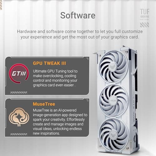 ASUS TUF Gaming GeForce RTX ™ 5070 Ti 16GB GDDR7 White OC Edition Gaming Graphics Card (PCIe® 5.0, HDMI®/DP 2.1, 3.125-slot, Military-Grade Components, Protective PCB Coating, axial-tech Fans)