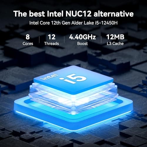 GEEKOM Mini PC IT12(3-Year Quality Support),12th Gen Intel i5-12450H Mini Computers,16GB RAM/512GB NVMe PCIe Gen 4 SSD Windows 11 Pro Desktop PC,USB 4.0/2.5G LAN/8K,for Business|Office|Home