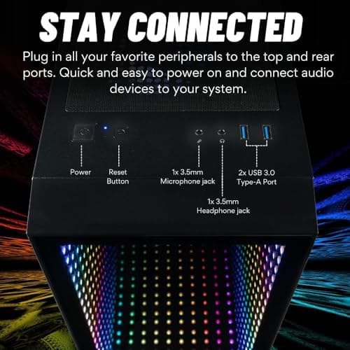 Empowered PC Continuum Micro Gaming Desktop - NVIDIA GeForce RTX 5060 Ti 16GB, AMD 8-Core Ryzen 7 5700X CPU, 32GB RAM, 2TB NVMe SSD, WiFi, Windows 11 Pro - RGB Gamer Computer