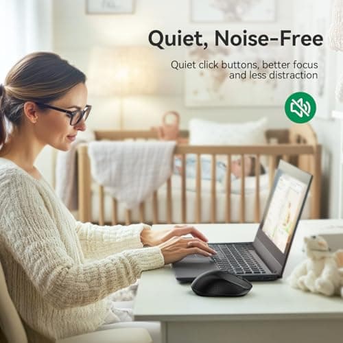 TECKNET Wireless Bluetooth Mouse for Laptop, 2.4G USB-A Silent Wireless Computer Mouse, 5-Level Adjustable 4000 DPI, Portable Mice with Receiver & 6 Buttons, 18 Months Battery Life (NOT USB-C)