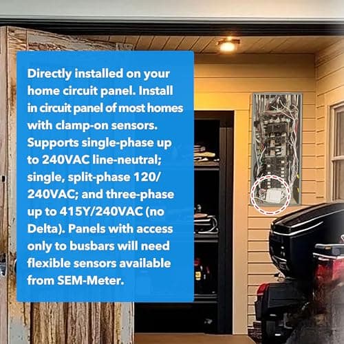 Smart Home Energy Monitor with 16 50A Circuit Level Sensors, Measure Power Usage in Real-Time, History with App (16 50A Circuit Level Sensors) - Compatible with Home Assistant