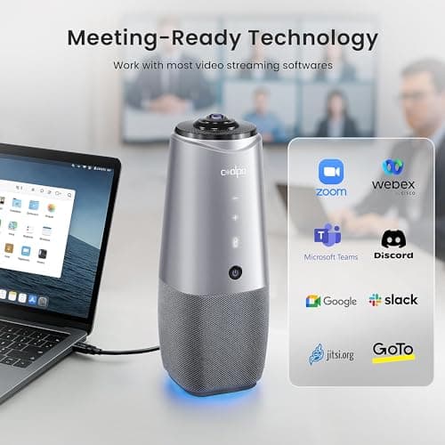 Camera 360, 4K Video Conference Room Camera System, Webcam, AI Driven Speaker Tracking, Noise Cancellation, Works with Zoom, Google Meet, Teams and More, 15 ft Mic Pickup, PANA 5ft USB Cable