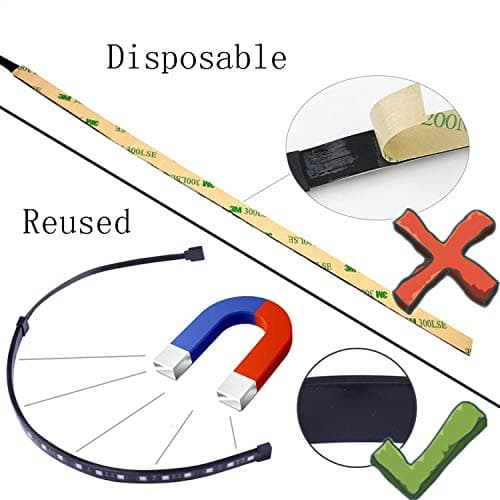RGB LED Strip Computer Lighting via Magnet with Controller for Desktop Computer Case Mid Tower Full Tower (24Key Remote,2PK,30CM,R Series)