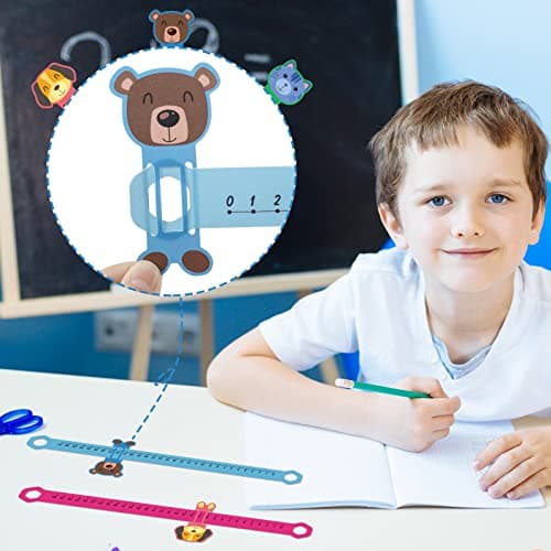 Eersida 24 Pcs Slide and Learn Number Lines 0 to 30 PVC Math Number Line for Student Animal Positive Integers Slide Rules Childhood Education Materials for School,16.5 x 1.5 Inch(Bright Colors)