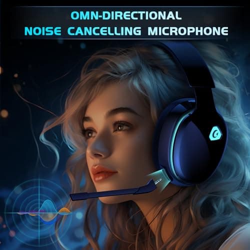 2.4GHz Wireless Gaming Headphones for PS5, PS4 Fortnite & Call of Duty/FPS Gamers, PC, Nintendo Switch, Bluetooth 5.3 Gaming Headset with Noise Canceling Mic, Stereo Sound, 40+Hr Battery -Black