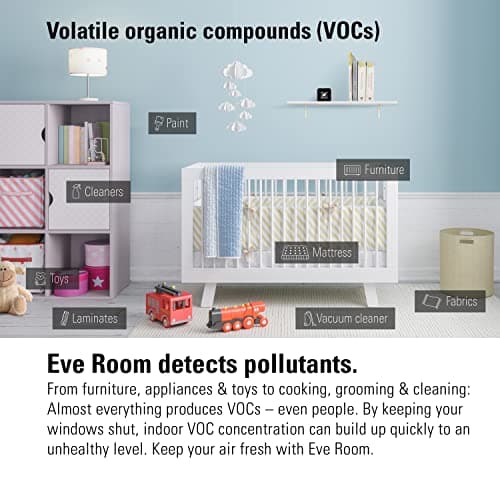 Eve Room - Indoor air Quality Sensor to Monitor air Quality (VOC), Temperature & Humidity, Apple HomeKit Technology, Bluetooth and Thread