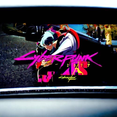 Cyberpunk Vinyl Sticker Cyberpunk car Decal Cyberpunk car Sticker Water Proof Cyberpunk Sticker Reflective for car for Laptop (Purple)