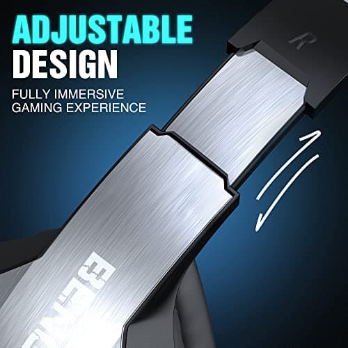 BENGOO V-4 Gaming Headset for Xbox Series X|S, Xbox One, PS5, PC, Mac, Nintendo Switch, Noise Cancelling Over Ear Headphones with Mic, LED Light, 7.1 Surround Sound, Soft Memory Earmuffs, 3.5mm