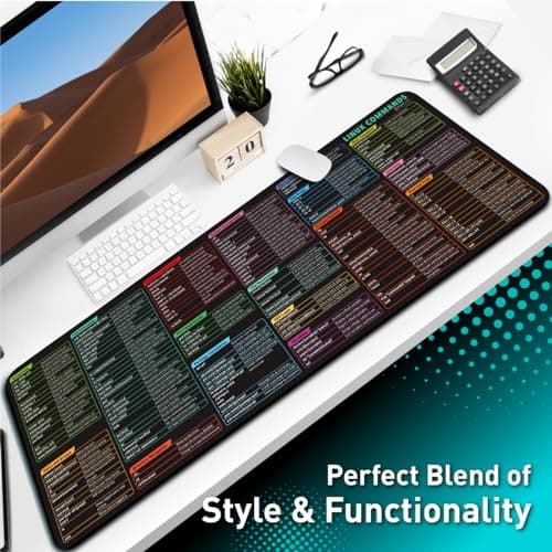 Pixiecube Linux Commands Line Mouse pad - Extended Large Cheat Sheet Mousepad. Shortcuts to Kali/Red Hat/Ubuntu/OpenSUSE/Arch/Debian/Unix Programmer. Non-Slip Gaming Desk mat