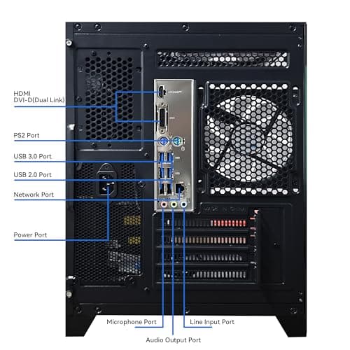 Gaming PC Desktop Computer AMD Ryzen 5 5600GT,16GB DDR4 3200MHz,1TB M.2 NVMe PCle4.0 Gen4,550W 80PLUS PSU,WiFi,Game Design Office Console,Sea View Room, Towers Prebuilt PC (Black)