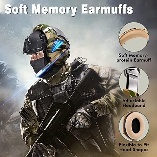 Gaming Headset for PS5 PS4 Xbox ONE Switch PC with Noise Cancelling Over-Ear Stereo Bass Surround Sound Gaming Headphone -Camo