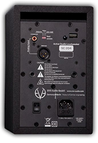 EVE AUDIO SC204 Active 2-Way Nearfield Studio Monitor with Compact Design, 4-Inch SilverCone Woofer, and Accurate Signal Reproduction