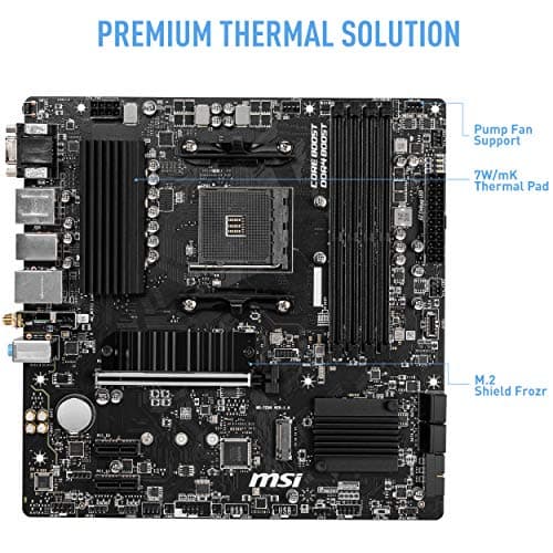 MSI B550M PRO-VDH WiFi ProSeries Motherboard (AMD Ryzen 5000, AM4, DDR4, PCIe 4.0, SATA 6Gb/s, M.2, USB 3.2 Gen 1, Wi-Fi, Bluetooth, D-SUB/HDMI/DP, Micro-ATX)