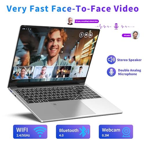 16 Inch Laptop Computer 2025, Gaming Laptop, 16GB RAM 1TB SSD, N100 Processor, FHD 1920 * 1200, 180° Open, Backlit Keyboard, Windows 11 Pro, Fingerprint Unlock, UHD Graphics 750 MHz, Student
