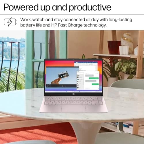 HP 14 Ultrabook • Back to School Limited Edition w/Microsoft 365 • Intel 4-Core CPU • 8GB RAM • 1.6TB Storage (128GB OnBoard w/ 512GB Portable Drive + 1TB OneDrive) • Tranquil Pink • Win 11